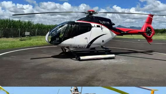 Excursión de un día en Mauricio con servicio de coche privado con conductor y experiencia de 35 minutos en helicóptero para ver la cascada submarina (despegue desde el aeropuerto)