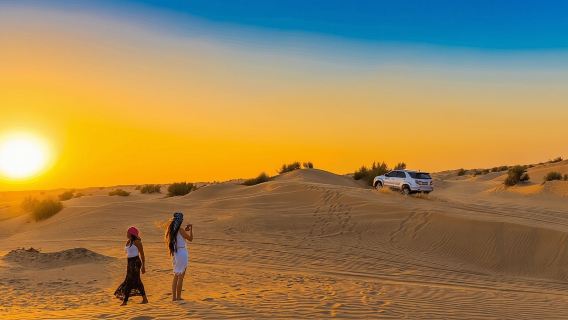 Premium Evening Dessert Safari with BBQ Dinner & Camel Ride