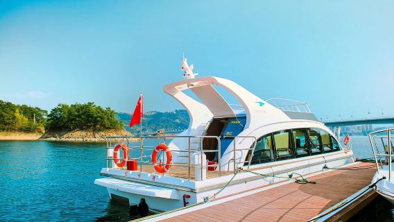 浙江杭州千島湖東北湖區進賢灣遊艇散拼/包船出海觀光【進賢灣遊船+安龍漫島森林公園|45座豪華休閑艇】