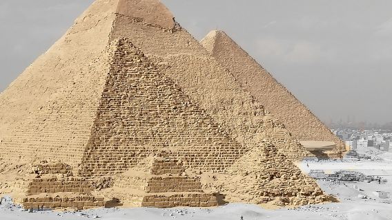 Giza pyramids and sphinx