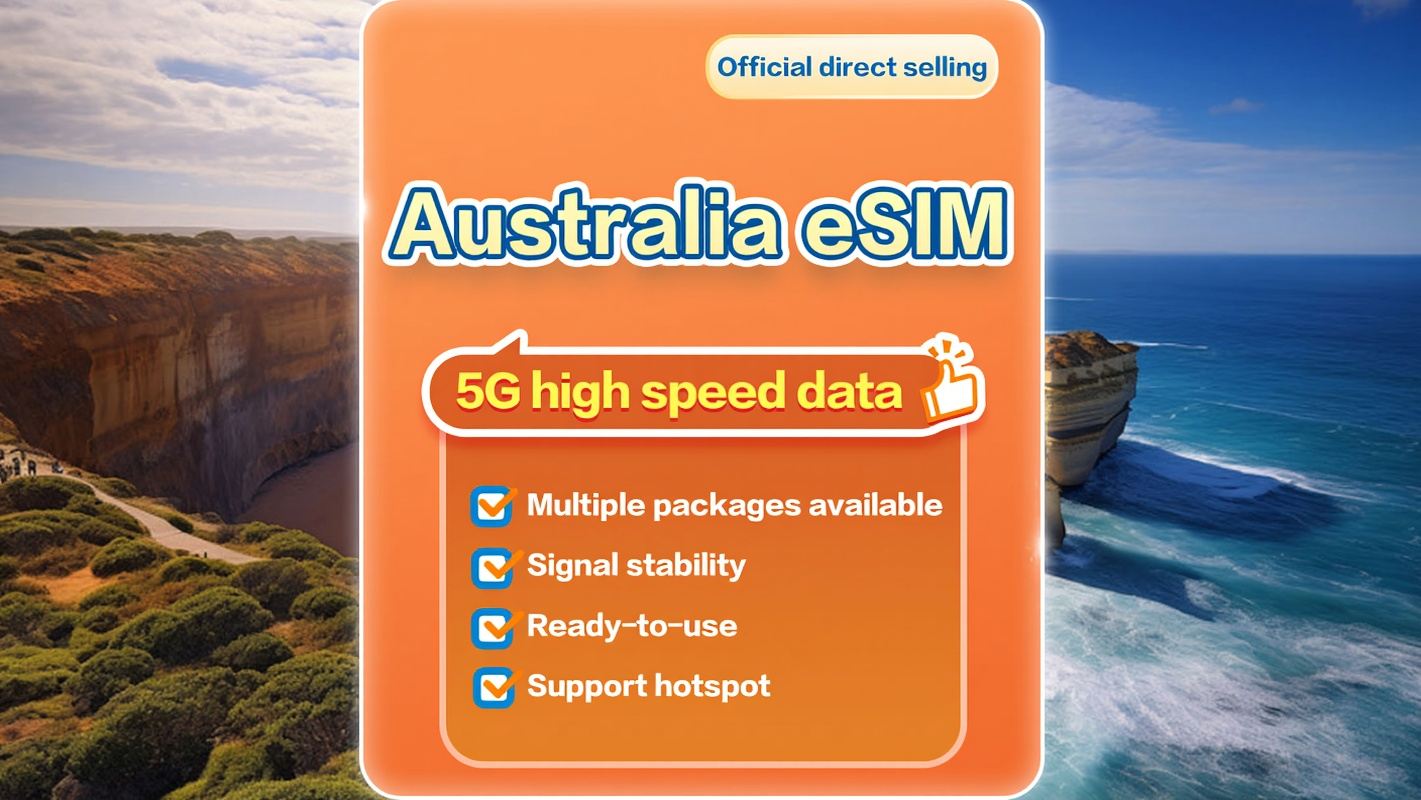 5G в Австралии|карта данных eSIM|1-30 дней по желанию|Закажите сейчас и используйте сейчас|Поддержка точки доступа|QR-код