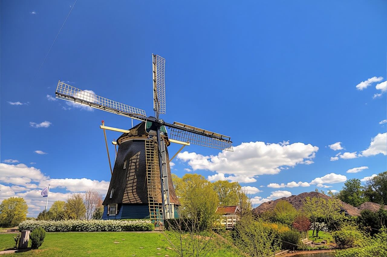 Countryside bike tour with windmill, cheese and clogs