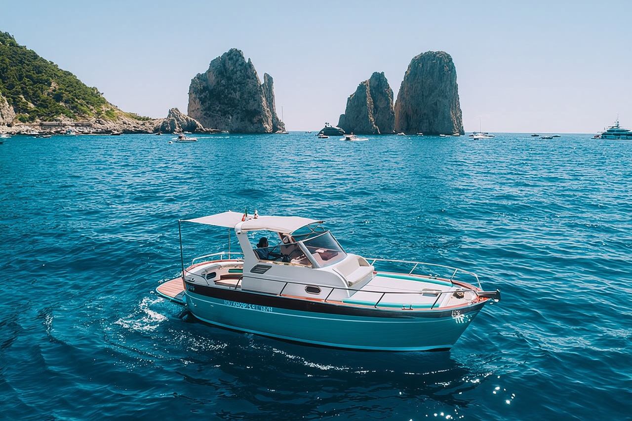 Tour privato in barca a Capri da Sorrento, Positano o Amalfi