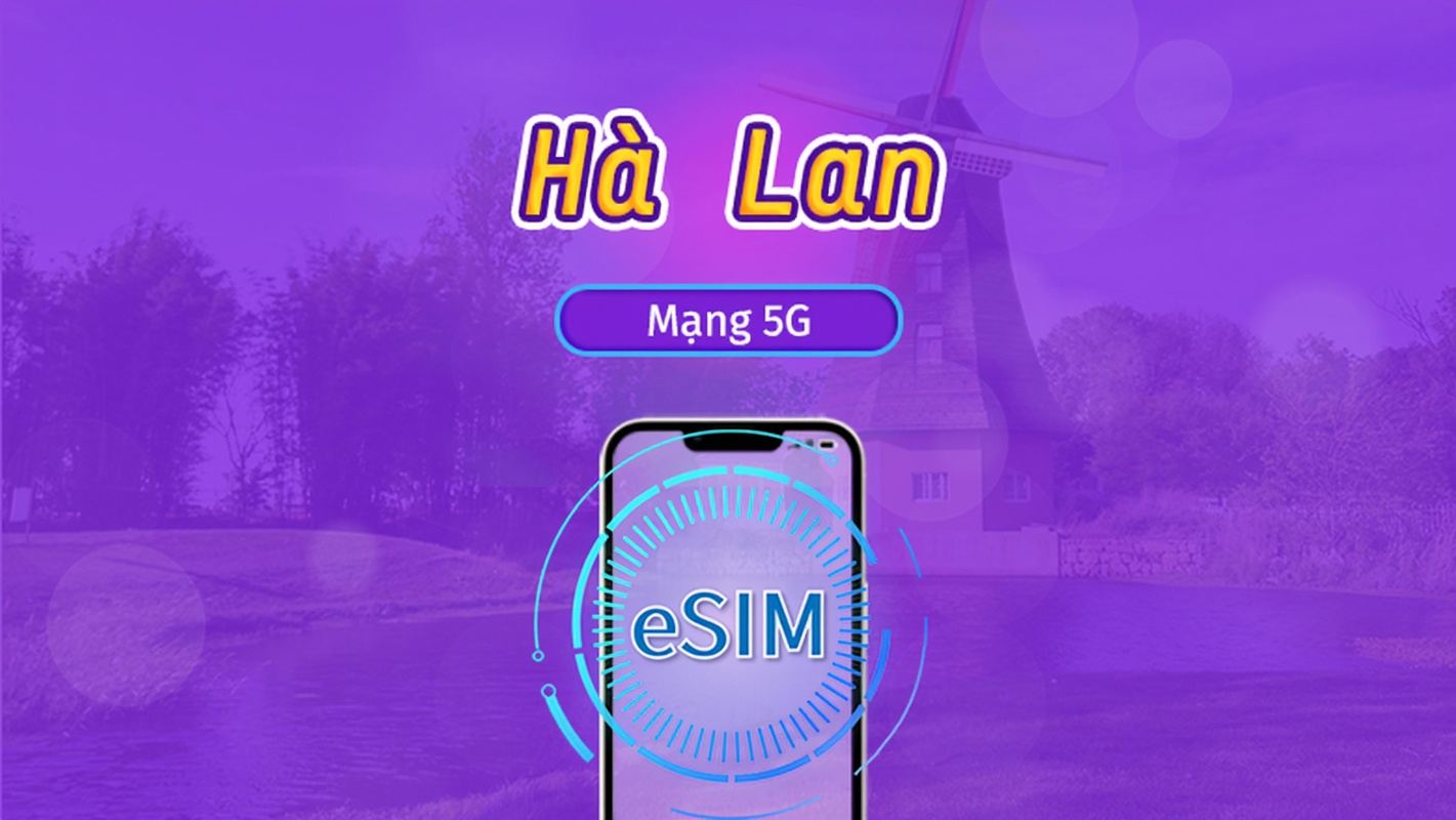 Hà Lan | eSIM 5G/4G | Gói trọn gói | Tính phí mỗi 24 giờ | 7–30 ngày | Mã QR