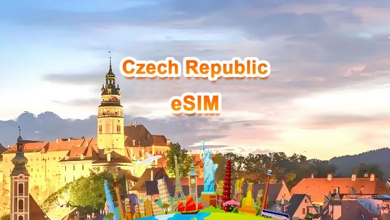 eSIM 5G Ceko | Paket lengkap | Total 1-30GB | 3-30 hari | Sistem 24 jam | QR code