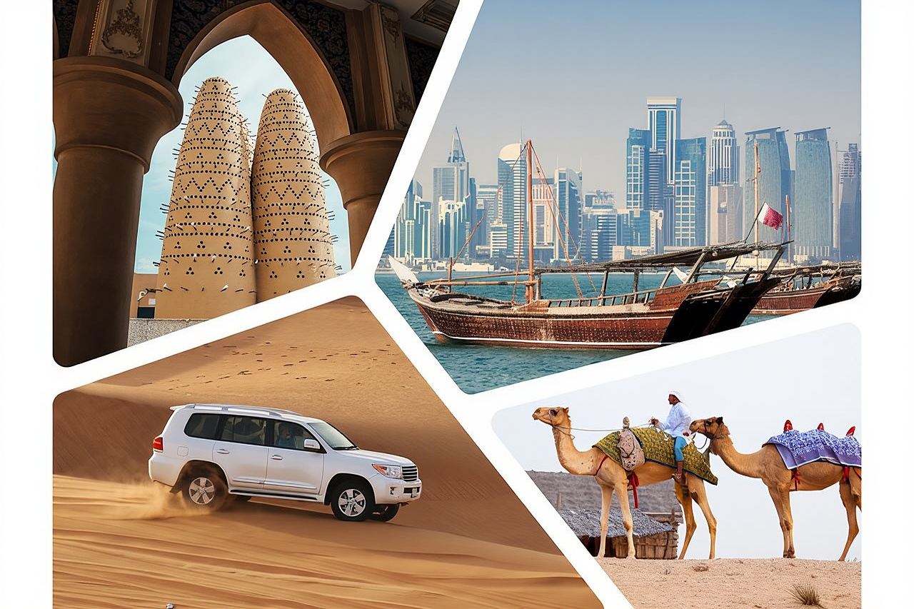 Tour combinato di Doha City e safari nel deserto di mezza giornata senza costi nascosti