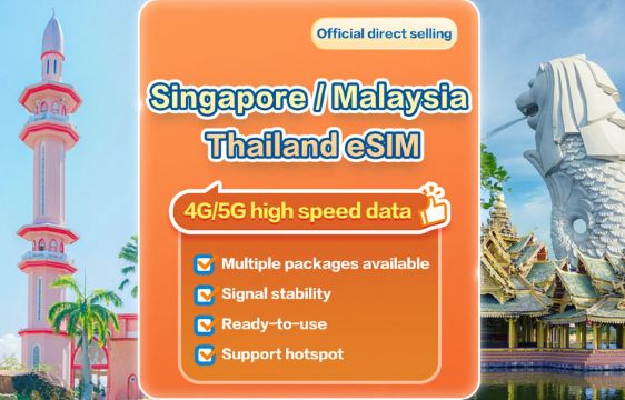 [Singapore, Malaysia, Thailand] 4G/5G | eSIM | 1-30 days optional | Order now | QR Code