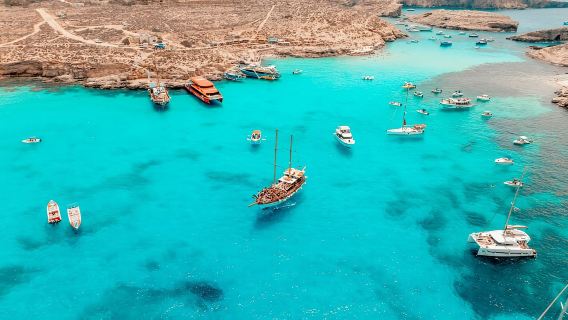 Malta: Comino, Blue Lagoon Crystal Lagoon and Sea Caves