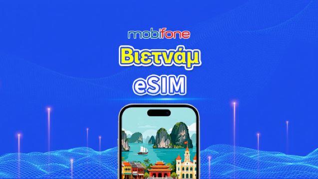 Βιετναμέζικο mobifone eSIM | 4G | Σύνολο 30GB/50GB | Τοπικός αριθμός τηλεφώνου | Χρέωση ανά ημερολογιακή ημέρα | QR κωδικός