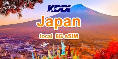 日本 KDDI 5G 本地eSIM | 日用量包 | 100GB/日 | 3-26日 | 自然日制 | QR code