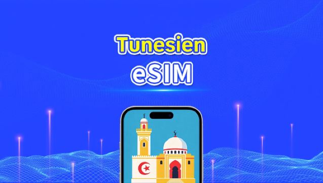 Tunesien eSIM | 5G/4G | Højhastighedsdata | 24 timer | Valgfri varighed 1-30 dage | QR-kode