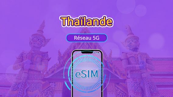 Thaïlande| eSIM 5G | Forfait journalier/forfait total | Facturation 24h | 1 à 30 jours | Code QR