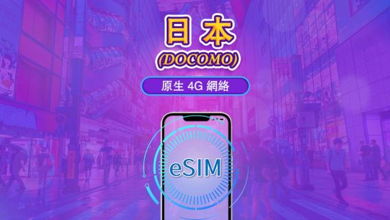 日本 | DOCOMO eSIM | 日費計劃/流量套餐 | 自然日計費制 | 1至30日|QR碼