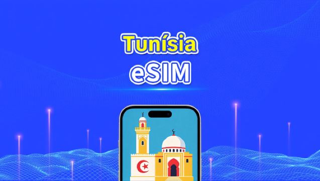 eSIM da Tunísia | 5G/4G | Dados de alta velocidade | 24 horas | Dias opcionais de 1 a 30 dias | Código QR