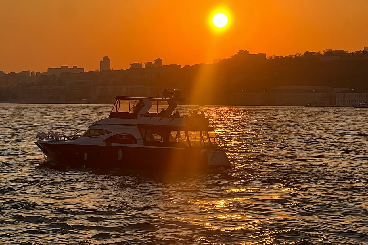 Crucero al atardecer por el Bósforo en Estambul a bordo de un yate de lujo