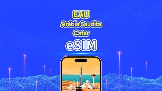 EAU / Arábia Saudita / Qatar 5G eSIM | Pacote diário / Pacote de dados total | 1–30 dias | Cobrança a cada 24 horas | QR Code