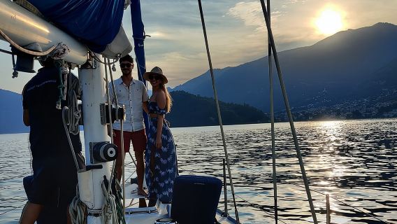 Sunset sailing on lake Como with Private Skipper