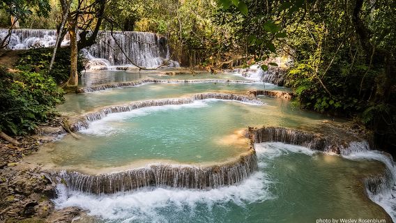Private Tour Full-day Morning Market, Villages and Scenic Kuang Si Waterfall