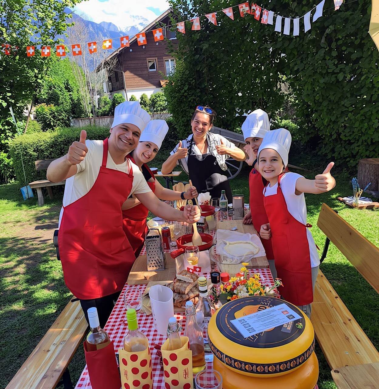 Swiss cheese fondue cooking class experience