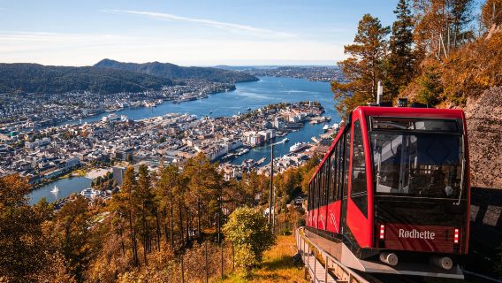 Billet aller Aller-retour en Téléphérique pour la montagne Fløyen à Bergen, Norvège