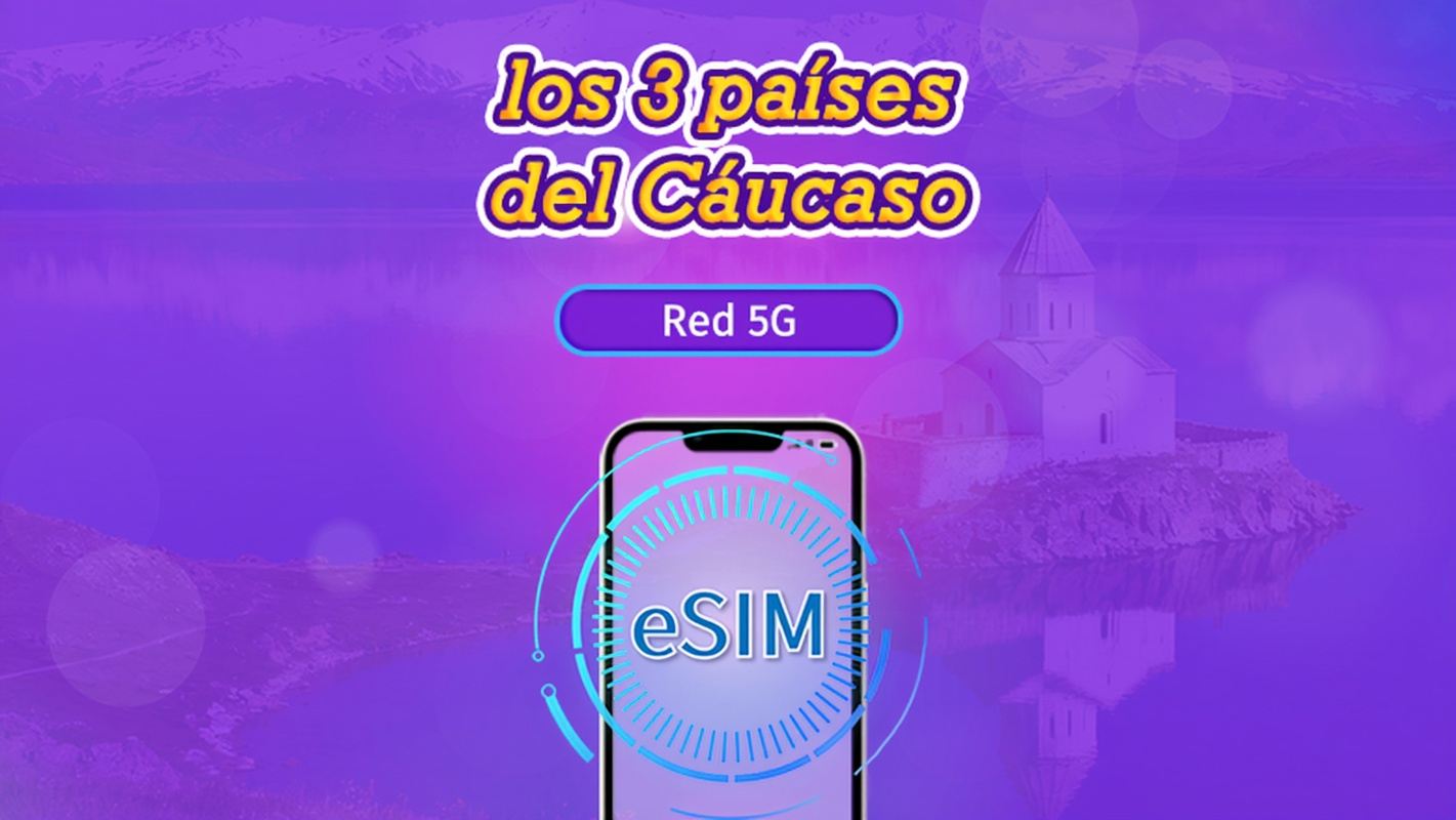 Cáucaso 3 países | eSIM 5G | Pase diario/Paquete completo | Facturación 24H | 1-30 días | Código QR | Compatible con TikTok y ChatGPT