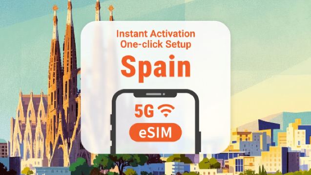 Ισπανία 5G eSIM | Τριπλή κάλυψη δικτύου | Πλήρης πρόσβαση σε AI & TikTok | 1–30 ημέρες | QR Code