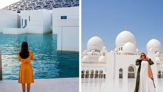Au départ de Dubaï : excursion d'une journée à Abou Dhabi avec la Grande Mosquée et le musée du Louvre