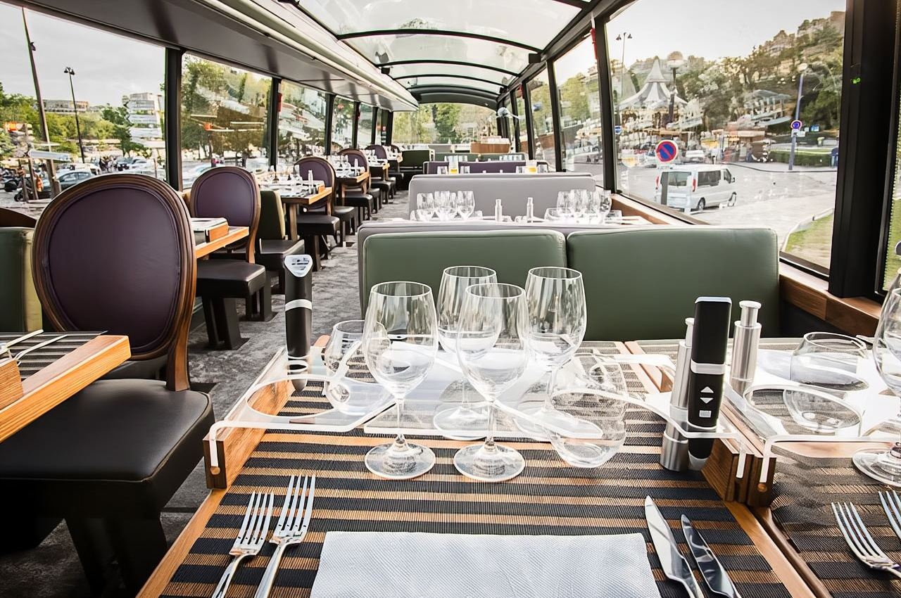 Bustronome Paris view bus restaurant [Enjoy French cuisine while touring downtown Paris|Panoramic dining car|Hidden Gems of Paris|Passing by iconic attractions