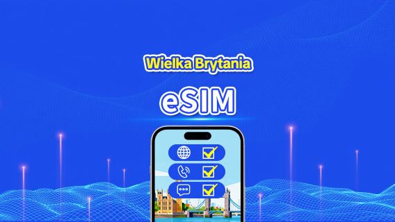 Wielka Brytania eSIM 5G | CTExcel (sieć EE) | Pakiet z rozmowami | 7-30 dni | Rozliczenie 24-godzinne | Kod QR