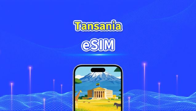 Tansanian eSIM | 4G | Nopea data | 24 tuntia | Valittavissa 1–30 päivää | QR-koodi