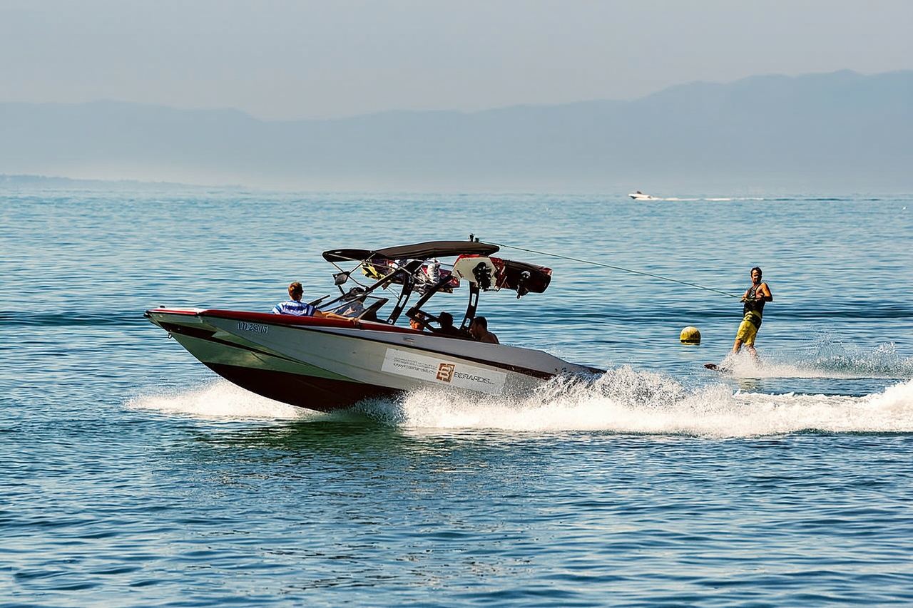 河北秦皇島尾波衝浪體驗遊艇尾波衝浪課程教學培訓拼船包