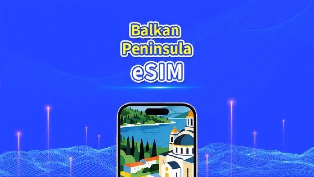 eSIM para a Península Balcânica na Europa | 4G | Dados de alta velocidade | Pacote diário/de dados | 24 horas | 1-30 dias | Código QR