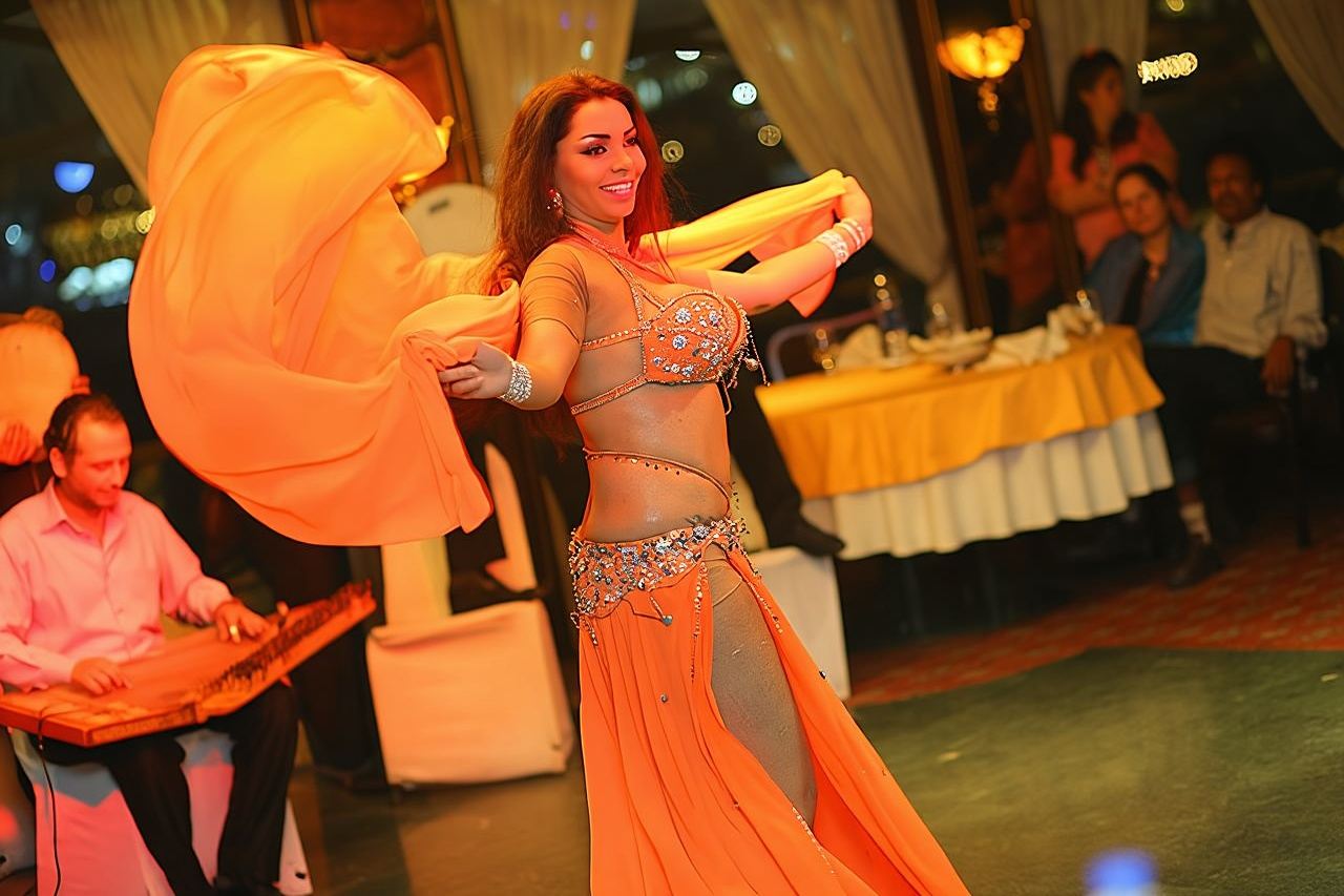 Cairo's Nile Cruise entertainment belly dancer&Tanora show&Dinner