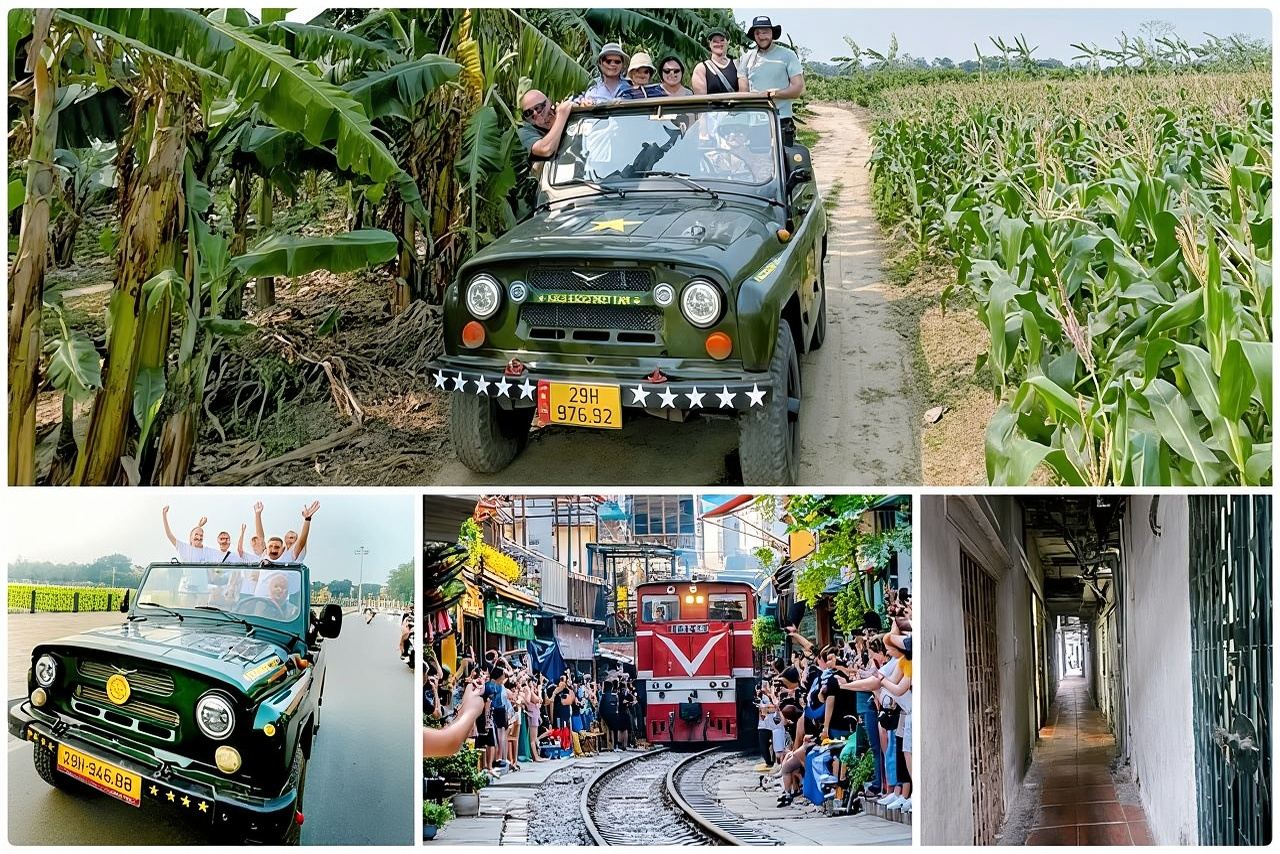 Hanoi Jeep Tour: Red River Countryside+ Backstreet+ Train-street 