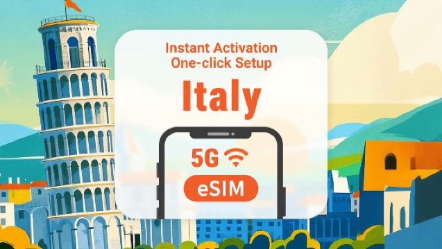 Italien 5G eSIM | Dobbelt netværksdækning | Understøtter ChatGPT & TikTok | Valgfri pakke på 1-30 dage | Køb og brug med det samme | QR-kode