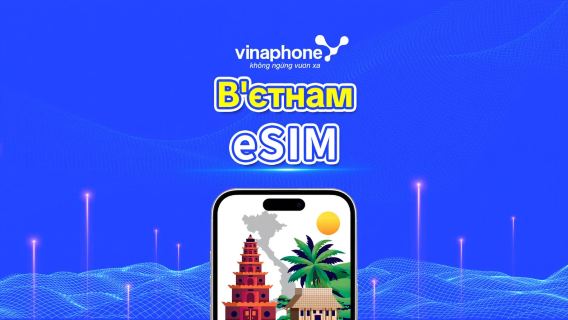 В'єтнам Vinaphone 5G eSIM | Підтримка AI та TikTok | Щоденний/загальний пакет даних | 1–30 днів | 24-годинна тарифікація | QR-код