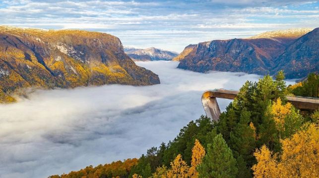 挪威+松恩峽灣+弗洛姆小火車+沃斯小鎮+艾於蘭峽灣包車遊