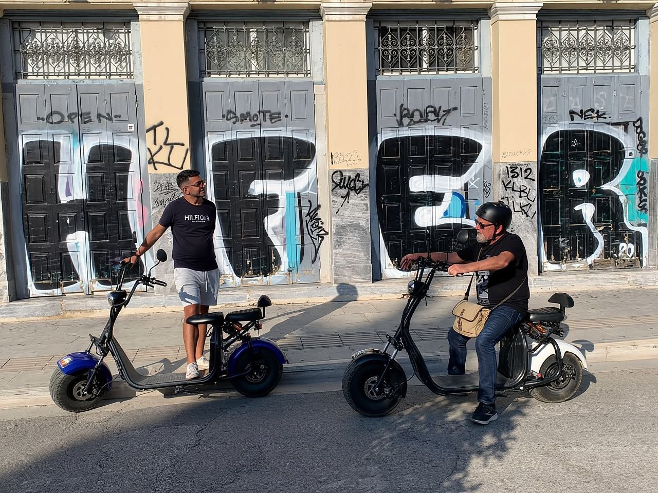 GoPro Adventure Tour in Acropolis area by E-Scooter