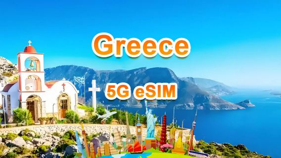 Griechenland 5G eSIM | Tagespaket/Gesamtpaket | 500 MB/Tag – insgesamt 30 GB | 1–30 Tage | 24-Stunden-System | QR-Code