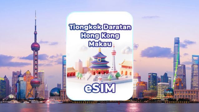 eSIM 4G/5G Tiongkok Daratan/Hong Kong/Makau | Paket harian/Paket data total | Penagihan per hari kalender | Kode QR