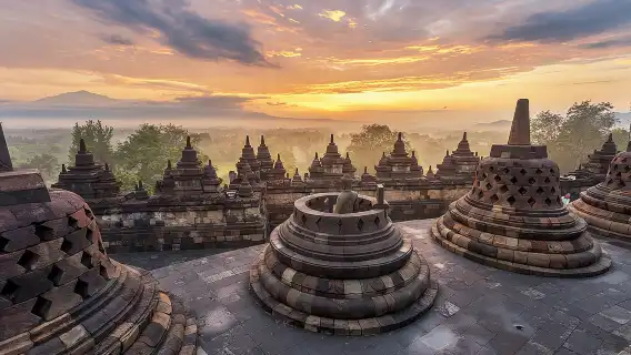 Borobudur(climb up), Merapi Volcano and Prambanan Temple Tour