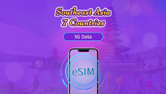 Asia Tenggara (7 negara) | eSIM 5G/4G | Pas Harian / Pakej Jumlah | Pengebilan 24 Jam | 1–30 Hari | Kod QR