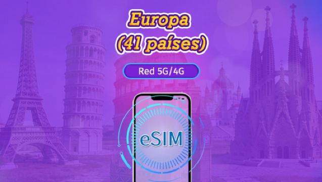 Europa (41 países) | 5G/4G eSIM | Tagespass/Gesamtpaket | Facturación por días naturales | 1–90 Tage | QR-Code