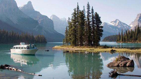 ออกเดินทางจาก Jasper | ทัวร์ชมสัตว์ป่าและน้ำตก Jasper พร้อมล่องเรือ Maligne Lake | 5.5 ชม.