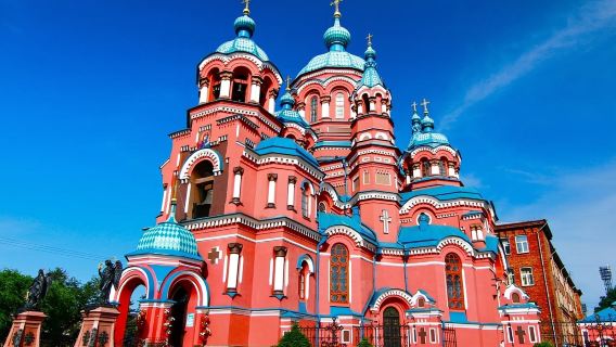 Памятник + Казанская церковь + Собор Богоявления Господня + Триумфальная арка + Байкальский музей СО РАН※