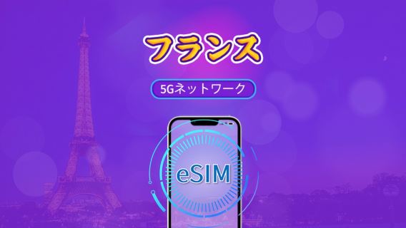 フランス | 5G/4G対応eSIM | トータルパッケージ | 24時間ごとの課金 | 7～30日間 | QRコード