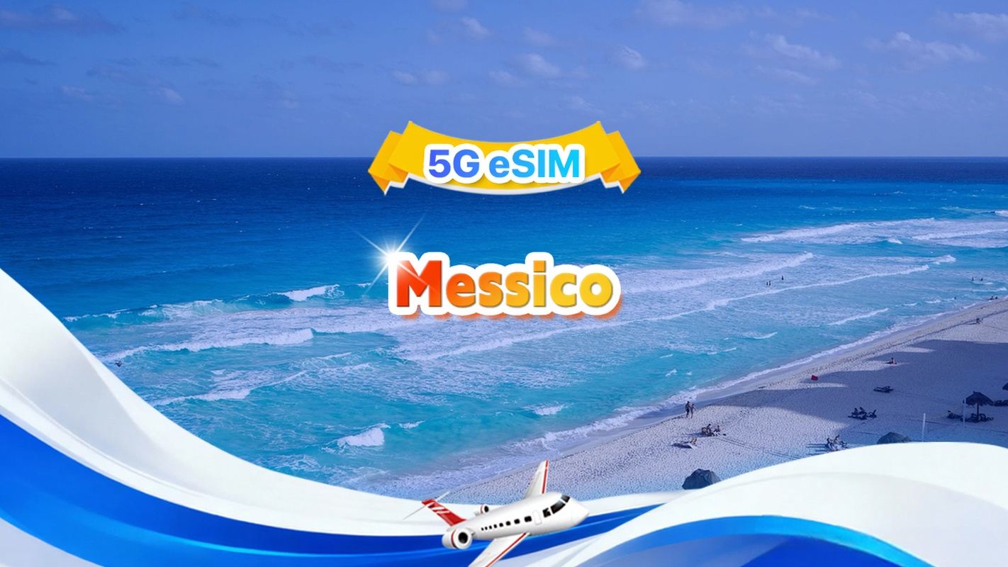 eSIM 5G Messico | Pacchetto giornaliero/Pacchetto totale | 500 MB/giorno - totale 30 GB | 1-30 giorni | Sistema attivo 24 ore su 24 | QR code