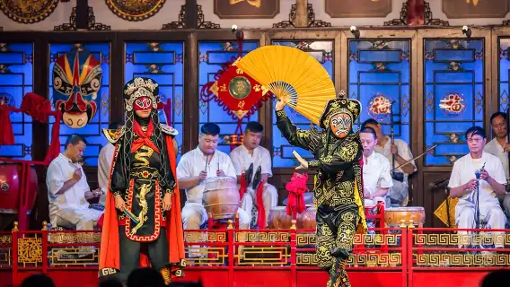 Tickets for Chengdu's must-see cultural heritage show: Sichuan Opera, featuring face-changing and fire-breathing.