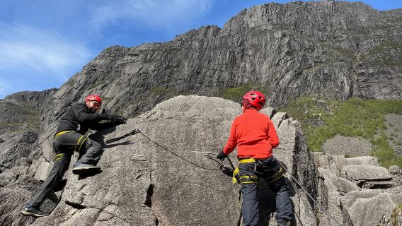 Stavanger: Månafossen Waterfall and Via Ferrata Bouldering