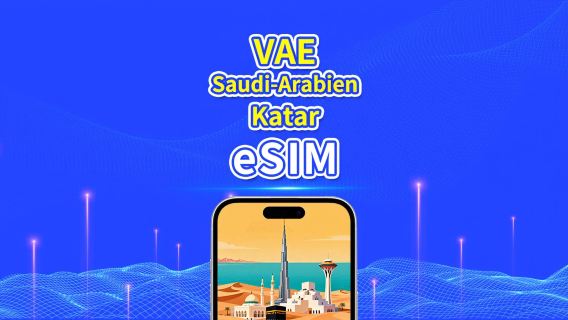 VAE / Saudi-Arabien / Katar 5G eSIM | Tagespaket / Datenpaket (Gesamtvolumen) | 1–30 Tage | 24-Stunden-Abrechnung | QR Code